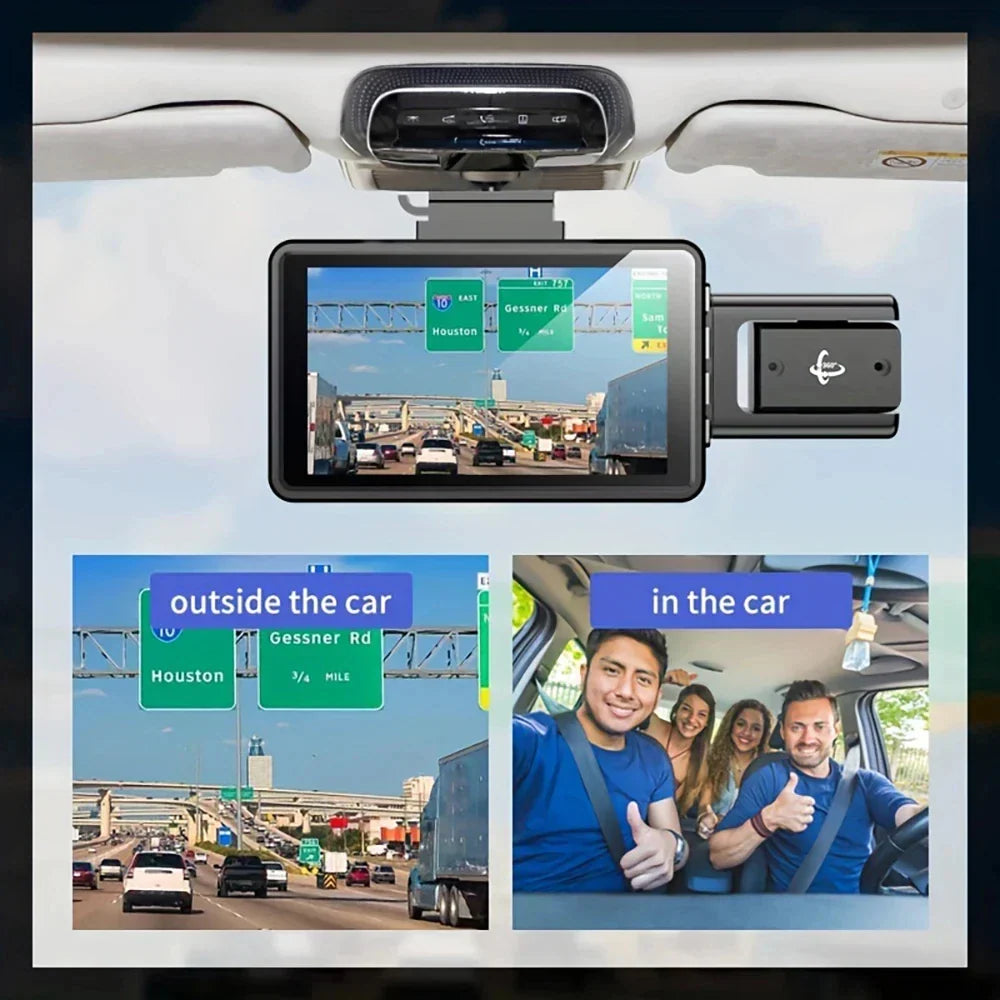 2K 1440P WiFi Dual Lens Dash Cam with Night Vision Black